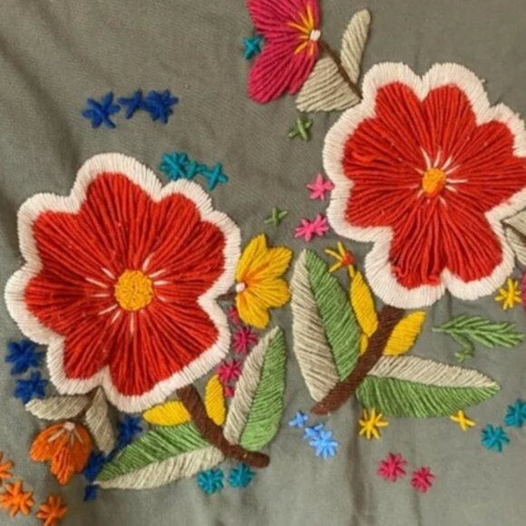 Lucky Brand Vintage Utility Jacket Yarn Floral Size Small - Picture 5 of 6